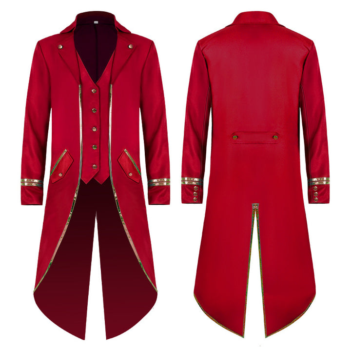 Damen nan langer taillierter Blazer-Mantel mit goldener Kettendetail und einreihigem Verschluss Echo Archiv