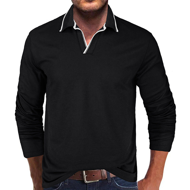 Herren modisches Longsleeve-Polo mit stilvollem Kragen Echoarchiv
