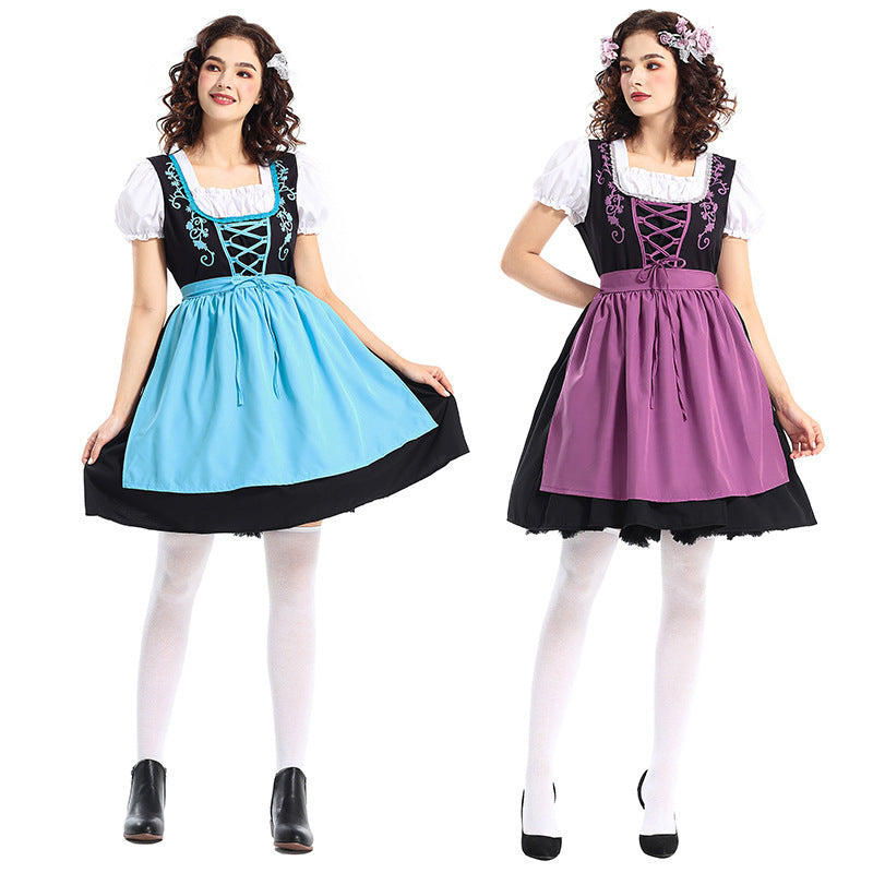 Damen nan traditionelles Dirndlkleid mit dekorativer Schnürung und abnehmbarer Schürze Echo Archiv
