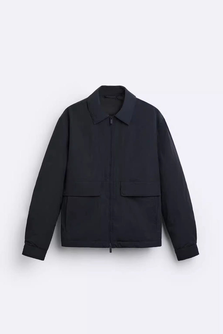 Herren urbane Utility-Jacke mit praktischen Taschen und hohem Kragen Echoarchiv