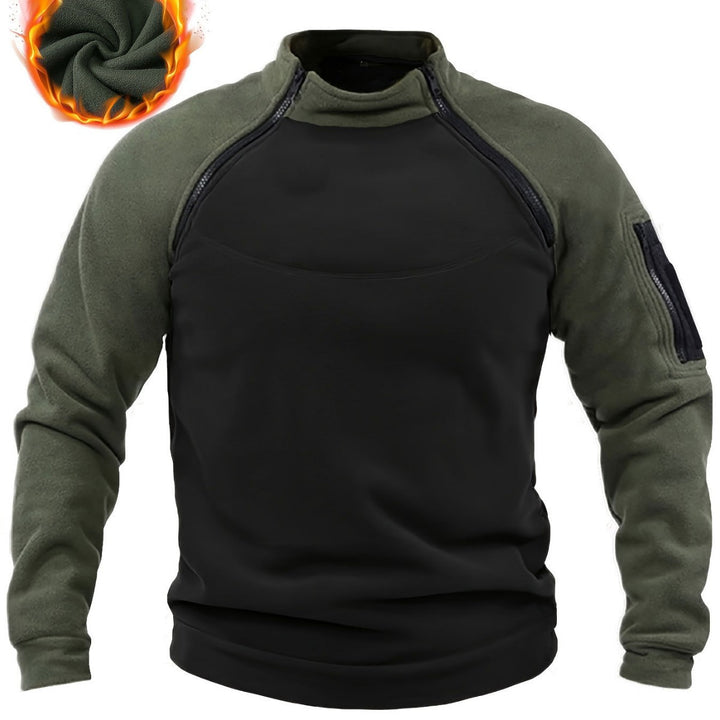 Herren Technischer Fleece-Kombipullover mit winddichtem Brustpanel, Reißverschluss-Ärmelbelüftung & Armtasche Echo Archiv