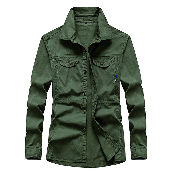 Herren Leichtes Canvas-Fieldshirt mit Brustklappen und Hemdkragen Echo Archiv
