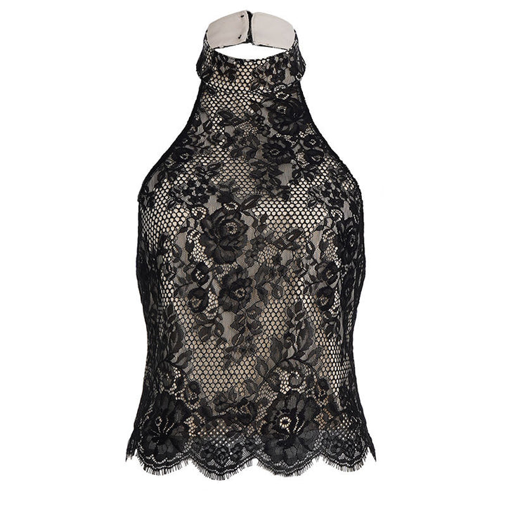 Damen Elegantes Spitzenoberteil mit hochgeschlossenem Design Echo Archiv