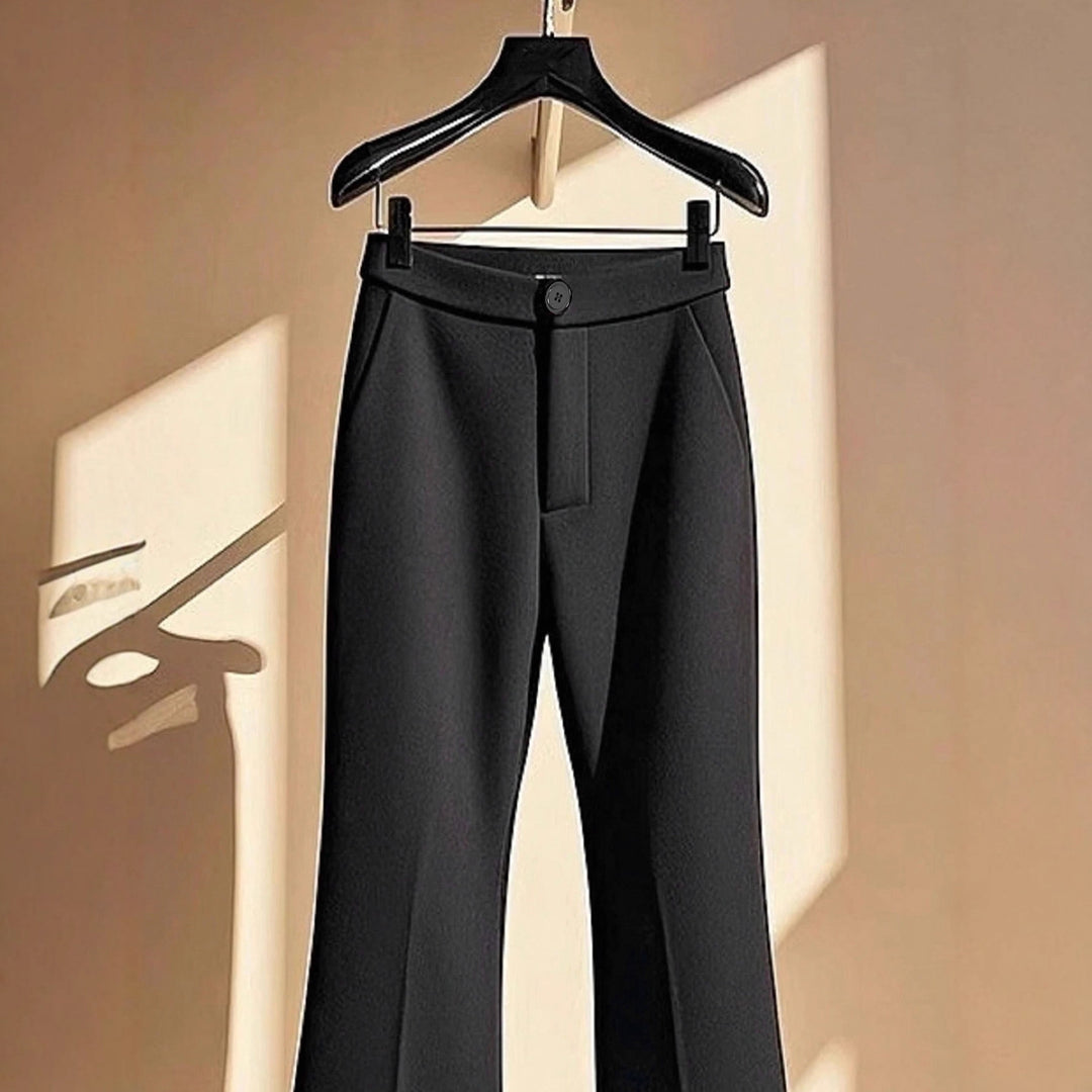Damen elegante Flared-Hose mit hohem Bund und praktischen Eingrifftaschen Echo Archiv