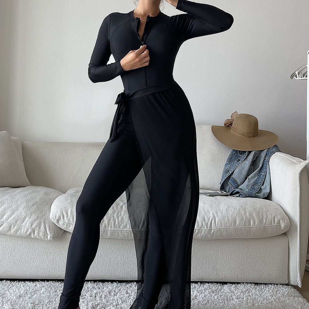Damen eleganter UV-Schutz-Surfanzug mit durchsichtiger Overlay Echo Archiv
