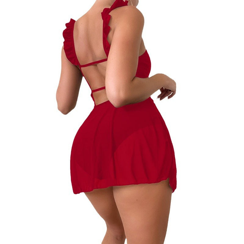 Damen Verspieltes Strandkleid mit Rüschendetails Echo Archiv