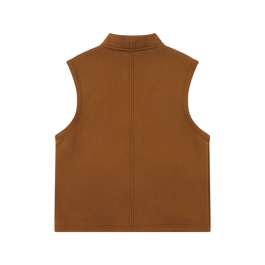 Unisex Utility‑Weste mit V-Ausschnitt, großformatigen Klappentaschen und Knopfleiste Echoarchiv