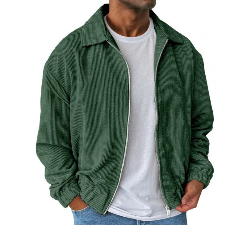 Herren bequeme Cordjacke mit durchgehender Reißverschlussfunktion Echoarchiv
