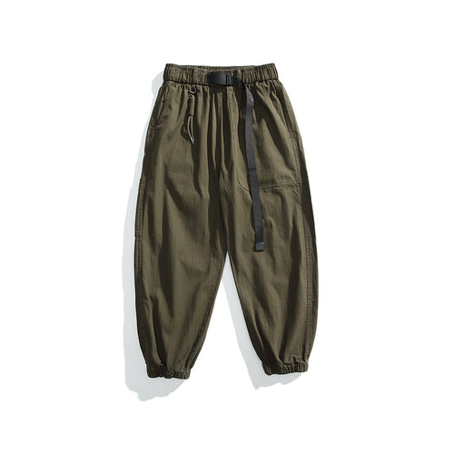Herren Tapered-Canvas-Cargo-Jogger mit elastischem Kordelbund und integriertem Gurt Echo Archiv