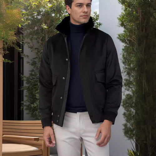 Herren modische Bomberjacke mit warmem Kragen Echoarchiv