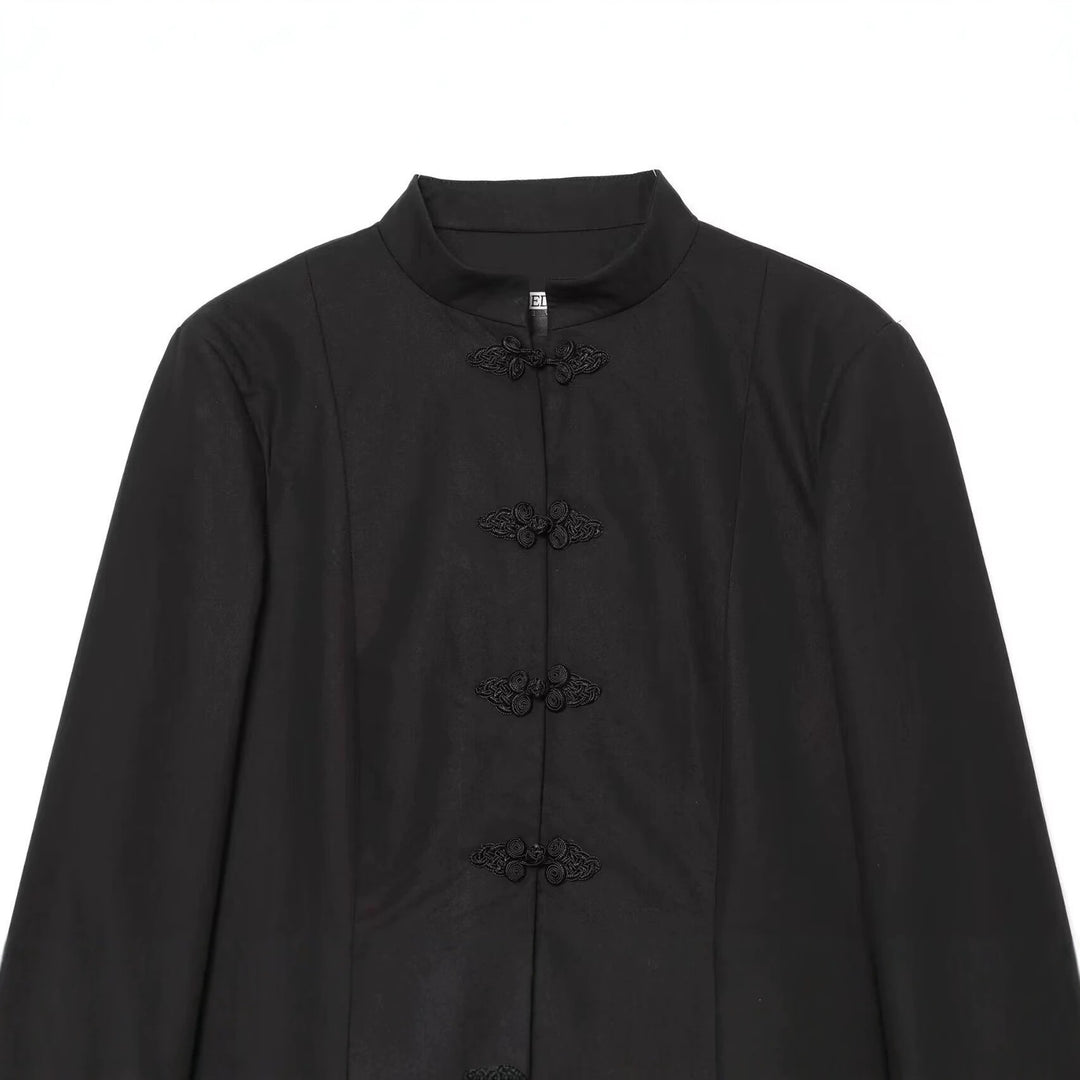 Damen Jacke im Mandarin-Stil mit Stehkragen und Zierfroschverschlüssen Echo Archiv
