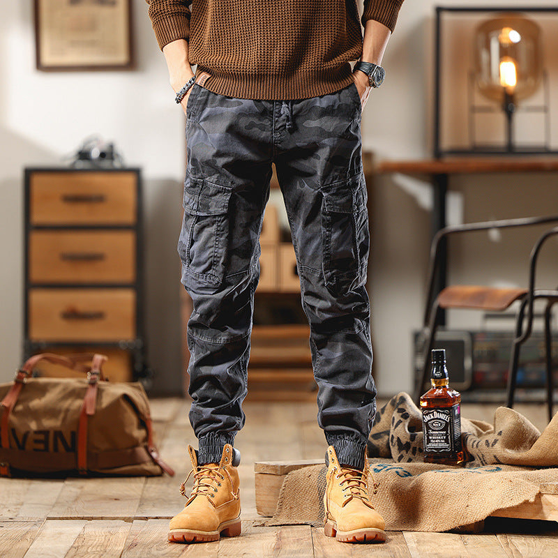 Herren Cargohose im Jogger-Stil mit Tunnelzug elastischen Bündchen und Mehrfachtaschen Echo Archiv