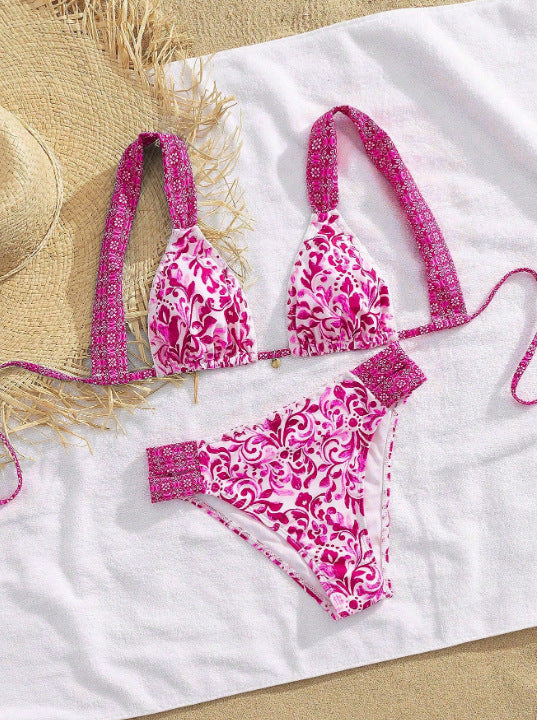 Damen Bikini mit dekorativen Rüschen und elegantem Muster Echo Archiv