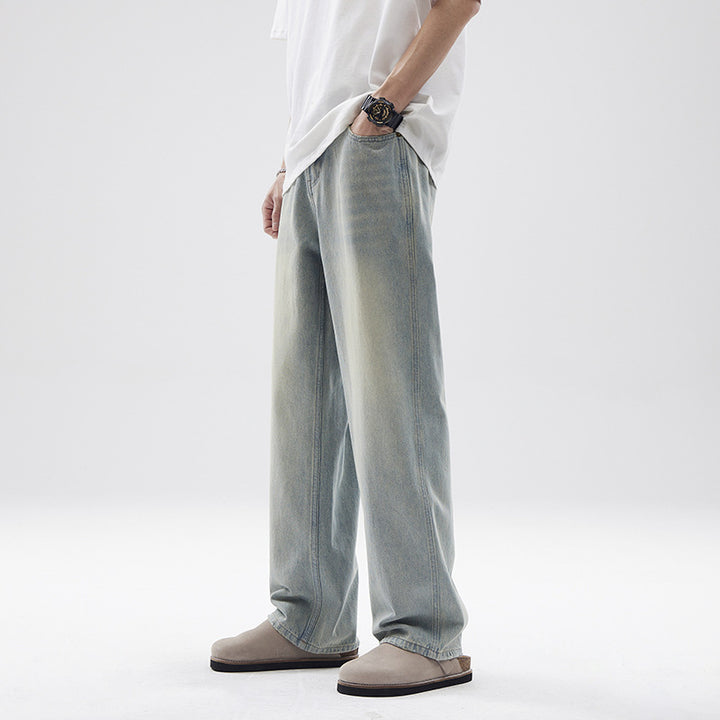 Herren Relaxte Vintage-Denim-Hose im geraden Oversize-Schnitt mit soften Fade-Zonen Echo Archiv