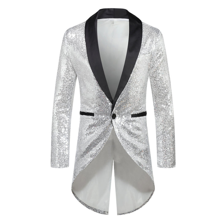 Herren Glitzernder Anzugblazer mit elegantem Schalkragen Echoarchiv