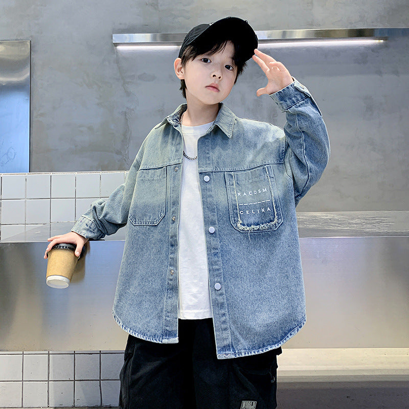 Jungen lässige Jeansjacke mit modischen Details Echo Archiv