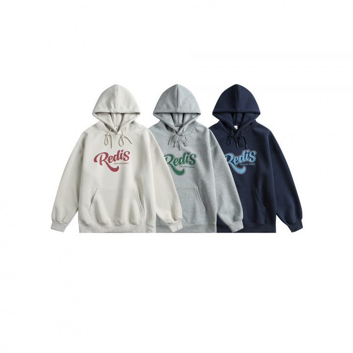 Unisex Oversize-Kapuzenpullover mit Kängurutasche, Logoprint und breitem Rippbund Echo Archiv