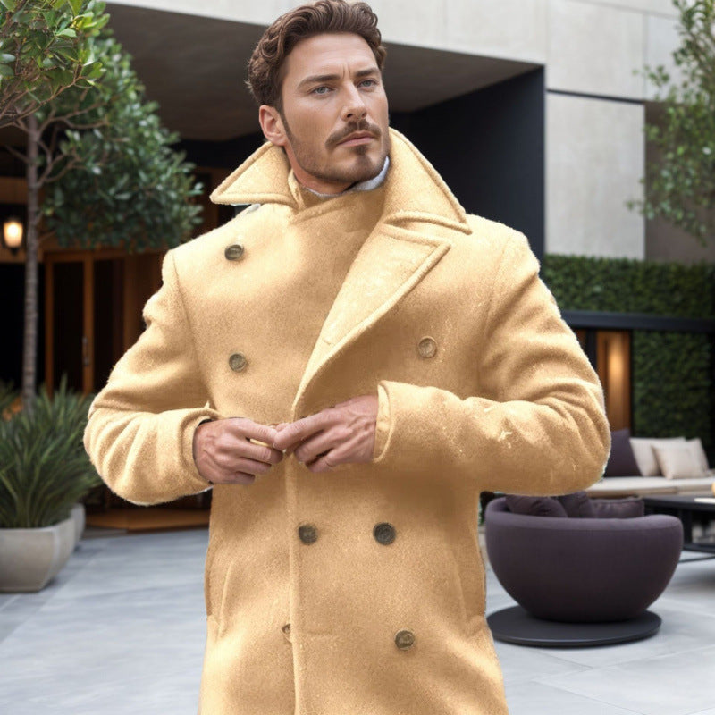 Herren eleganter Woll-Doppeleffekt-Mantel Echoarchiv
