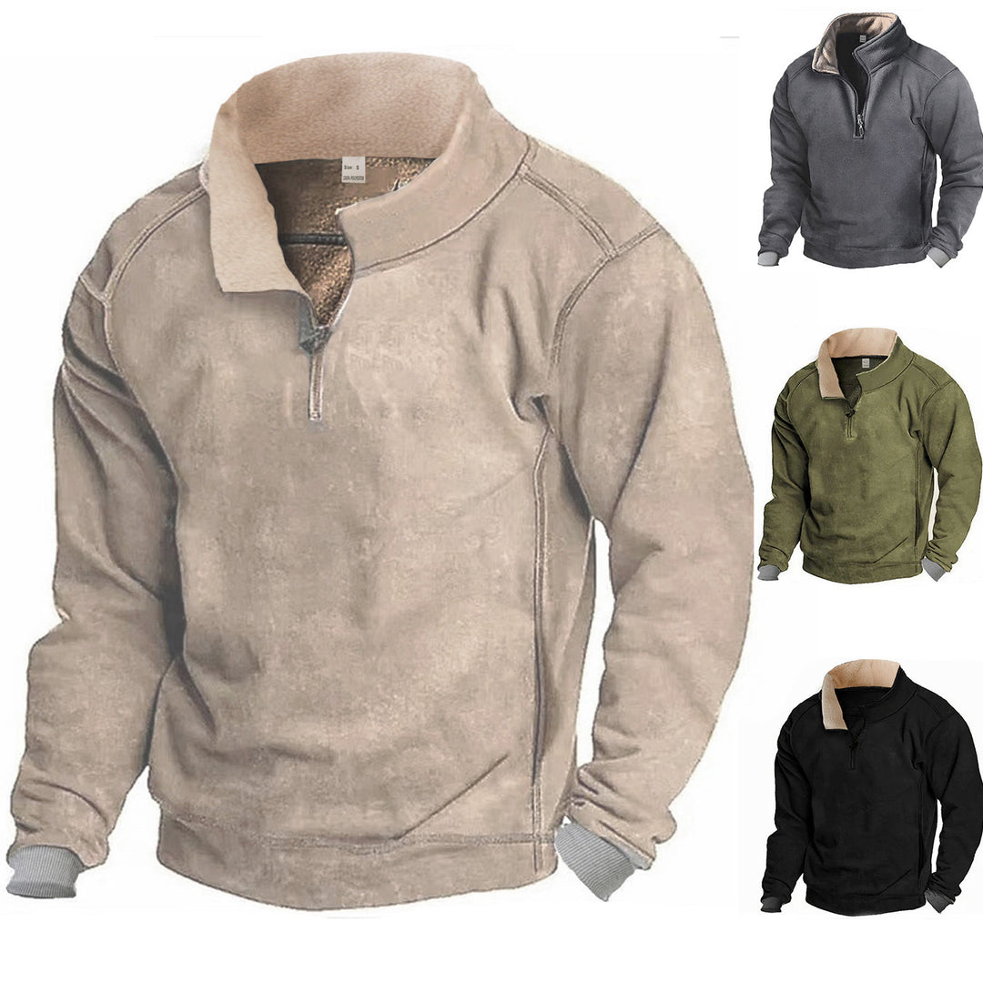 Herren Fleece Sweatshirt mit Stehkragen Echoarchiv