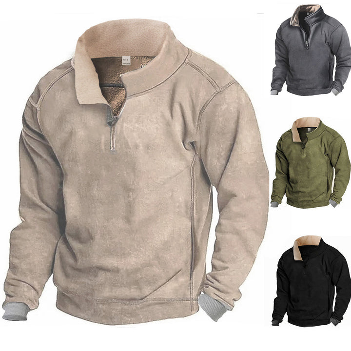 Herren Fleece Sweatshirt mit Stehkragen Echoarchiv