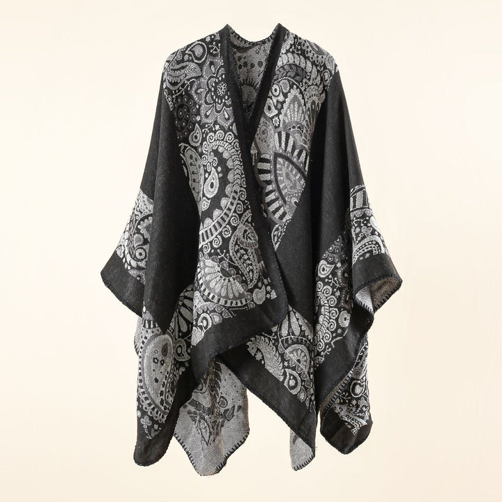 Damen Jacquard-Überwurf mit Paisley-Muster und offenem Kimono-Fall Echo Archiv