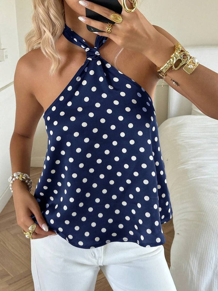 Damen Elegantes Top mit einem schulterfreien Design und verspieltem Punkte-Muster Echo Archiv