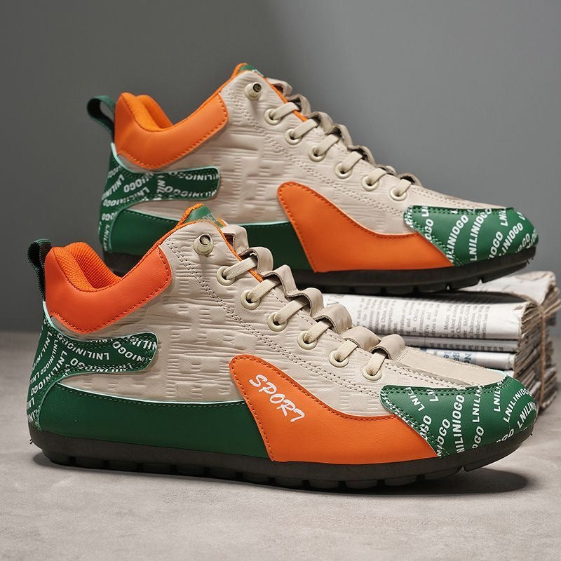 Herren Moderne leichte Schnür-Sneaker mit gepolstertem Kragen und kontrastierenden Overlays Echoarhiv – Norré