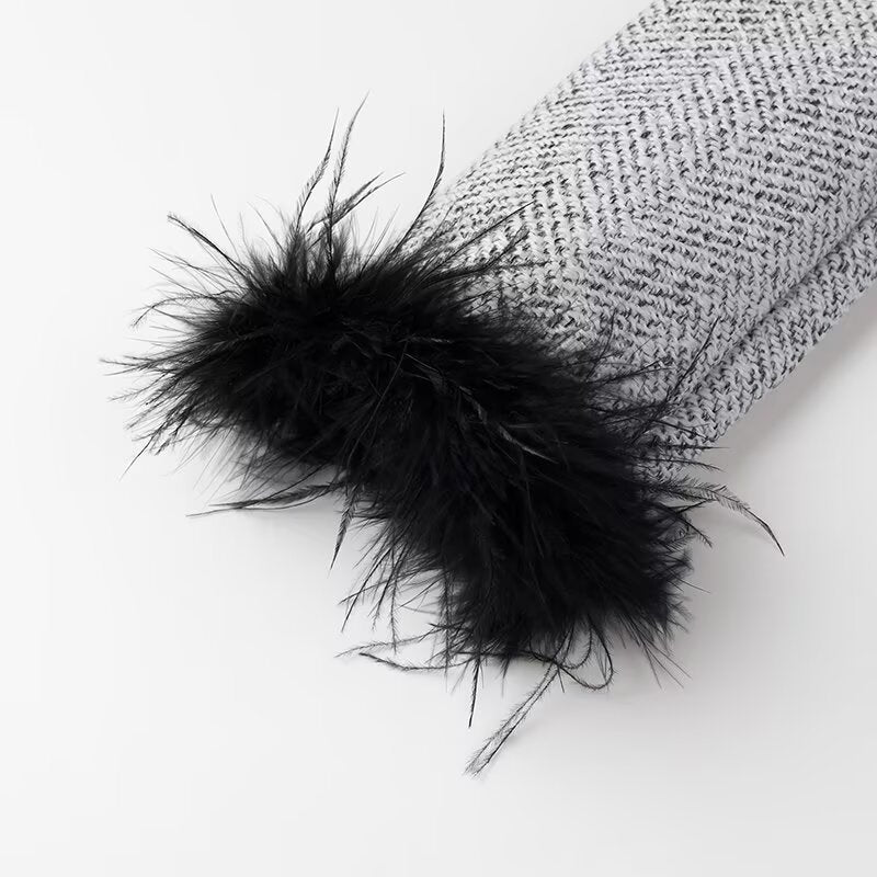 Damen Zweiteiliges Bouclé‑Tweed‑Set mit kurzem Blazer, Zierknöpfen und Minirock Echo Archiv
