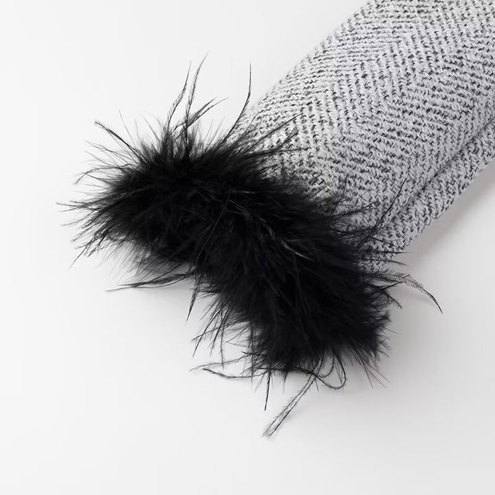 Damen Zweiteiliges Bouclé‑Tweed‑Set mit kurzem Blazer, Zierknöpfen und Minirock Echo Archiv