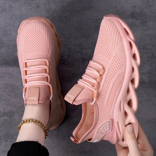 Damen nan atmungsaktive Strick-Fit Laufsneaker mit skulpturaler Luftkanal-Plateausohle Echo Archiv