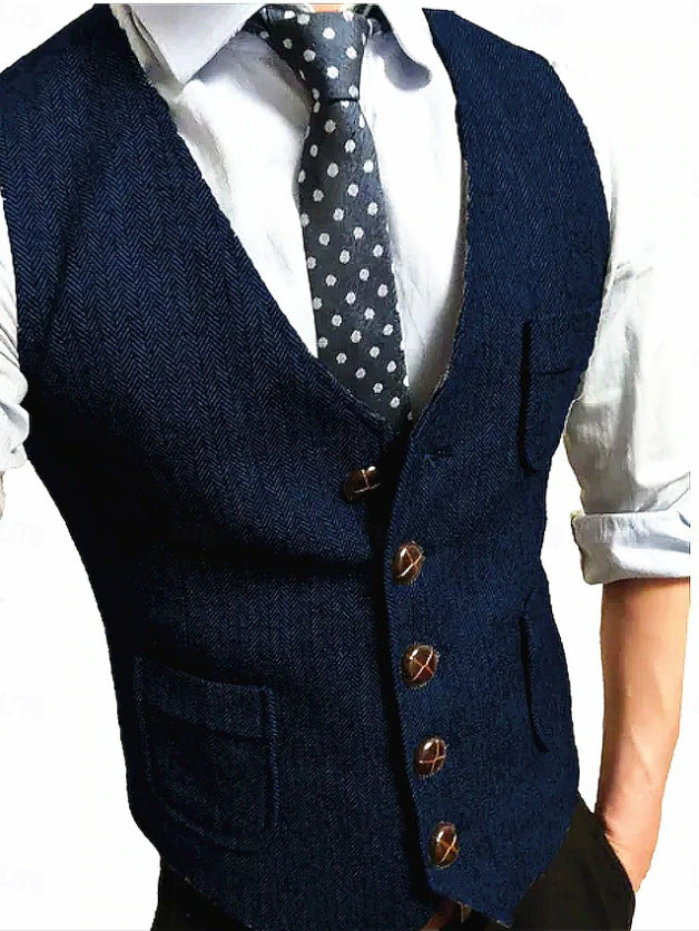 Herren Eleganter Weste aus Herringbone-Stoff Echo Archiv