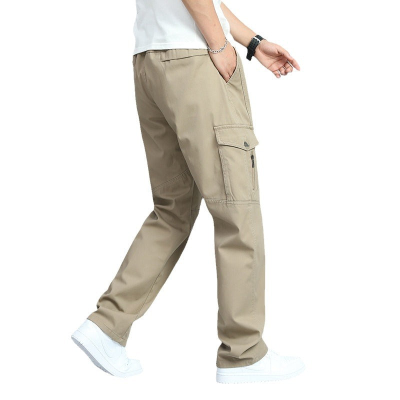 Herren Robuste Canvas-Cargohose mit geradem Bein, Knieabnähern & Klappentaschen Echo Archiv