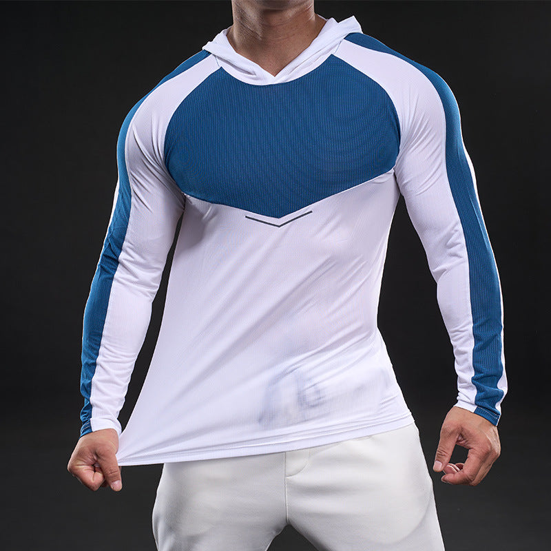 Herren sportliches Langarm-Funktionsshirt mit Kapuze und atmungsaktivem Design Echoarchiv