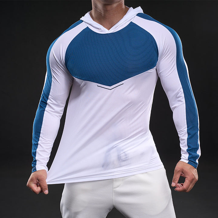 Herren sportliches Langarm-Funktionsshirt mit Kapuze und atmungsaktivem Design Echoarchiv