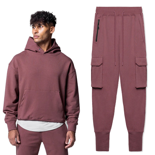 Herren Modischer Kapuzenpullover mit Cargo Jogginghose Echoarchiv