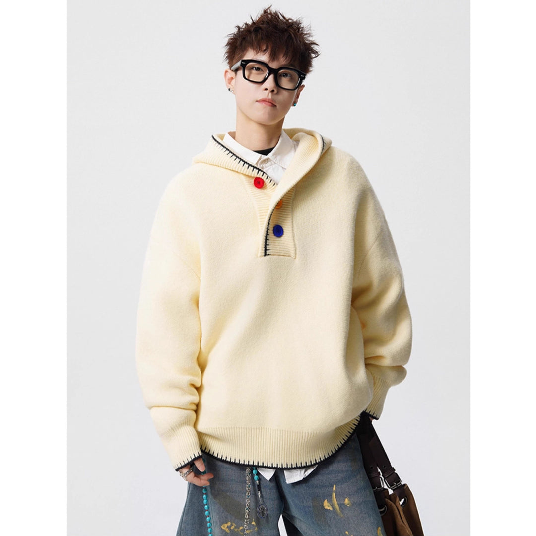 Herren Modischer Oversized-Pullover mit Strickstruktur Echoarchiv