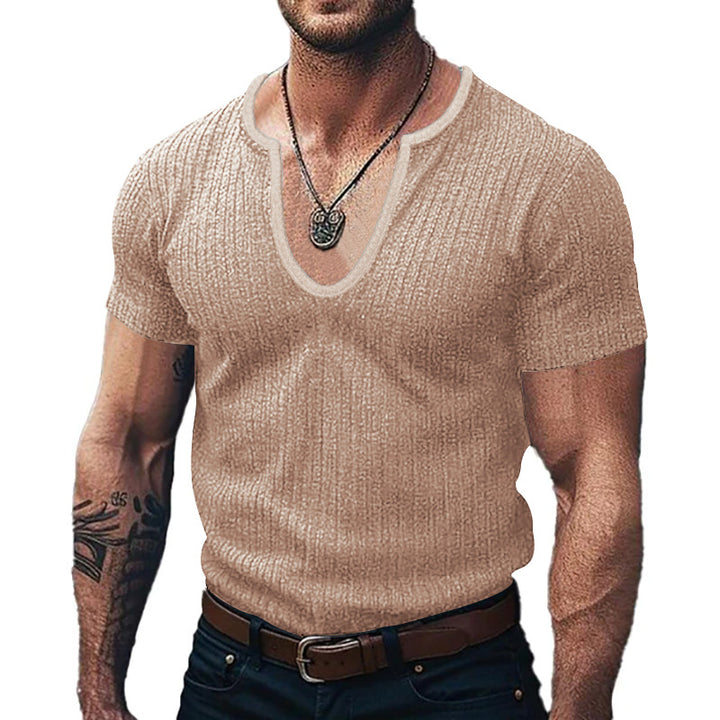 Herren Kurzarm V-Ausschnitt Pulli Echoarchiv