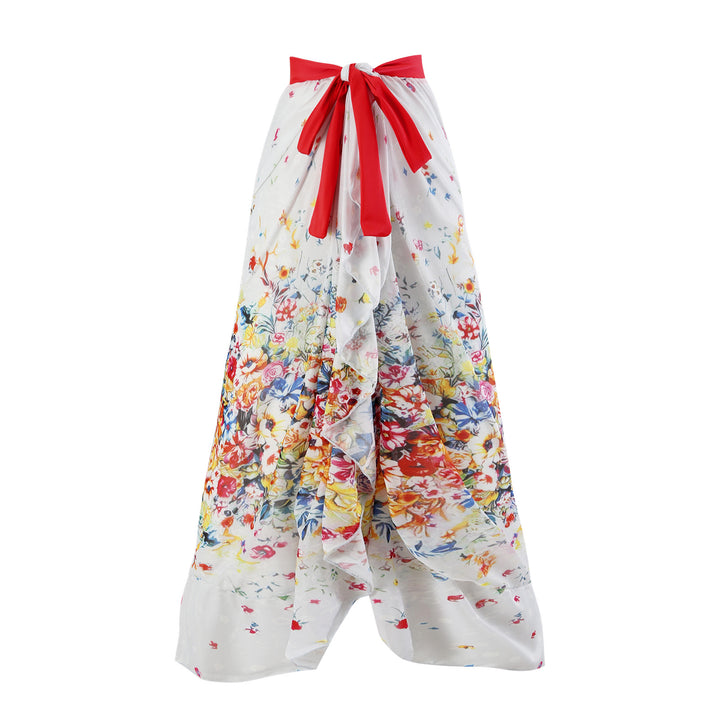 Damen Maxi-Rock mit floralen Mustern und verspieltem Schärpen-Detail Echo Archiv