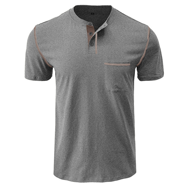 Herren Kurzarmshirt mit modischem Henley-Ausschnitt und praktischer Brusttasche Echoarchiv