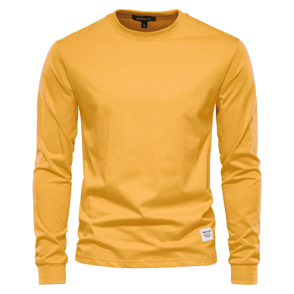 Herren nan klassisches langärmliges Baumwollshirt mit Rundhalsausschnitt und elastischen Bündchen Echo Archiv