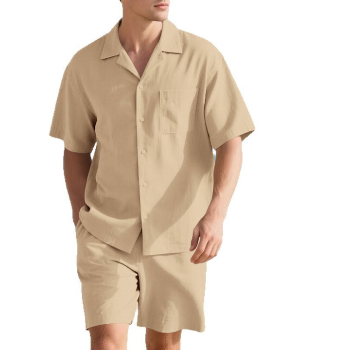 Herren lässiges Strandanzug mit Kurzarm-Hemd und Shorts Echoarchiv
