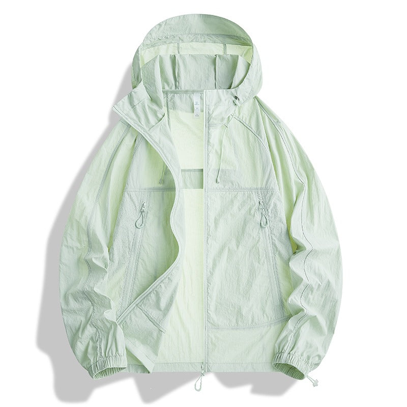 Herren Ultraleichte Kapuzen‑Windjacke mit Packfunktion, Meshfutter & Reißverschlusstaschen Echoarchiv