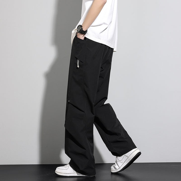 Herren Utility-Cargo-Loungehose mit Tunnelzugbund, Mehrfachtaschen & weitem Bein Echoarchiv