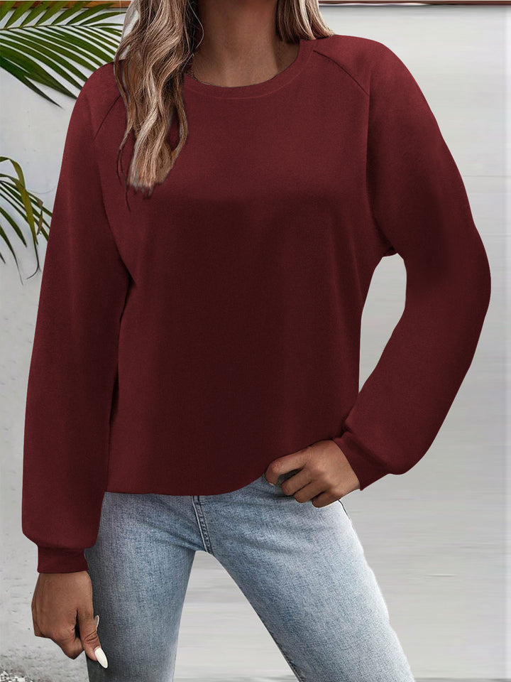 Damen Freizeit Rundhalsausschnitt Sweatshirt mit Raglanärmeln und elastischen Bündchen Echoarchiv