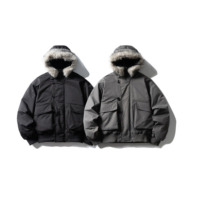 Herren Gefütterte Winterbomberjacke mit Kapuze und Kunstfellbesatz Echo Archiv