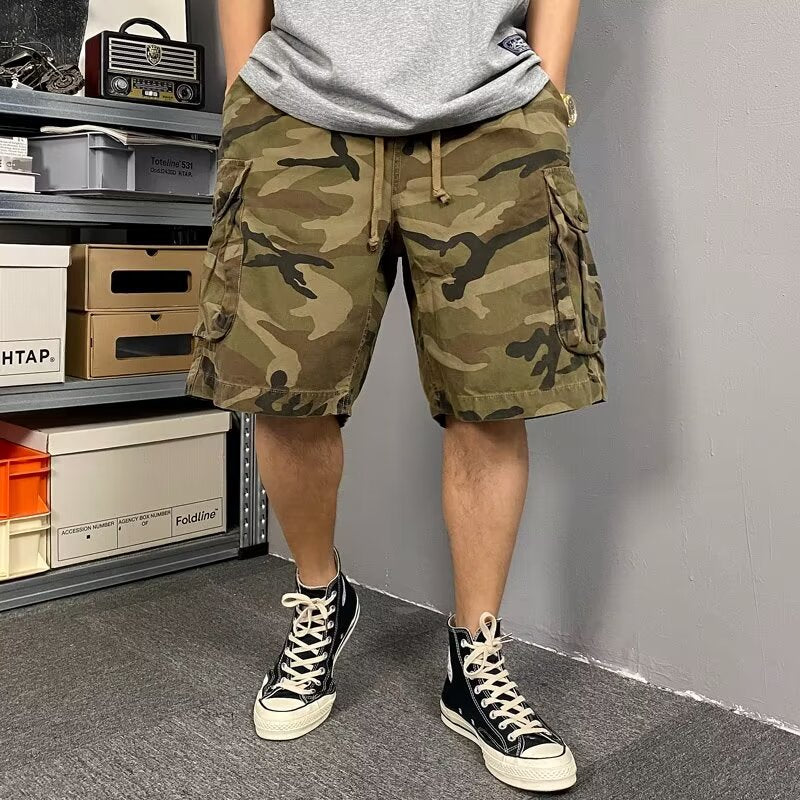 Herren Cargo-Shorts mit funktionalen Seitentaschen und verstellbarem Bund Echoarchiv