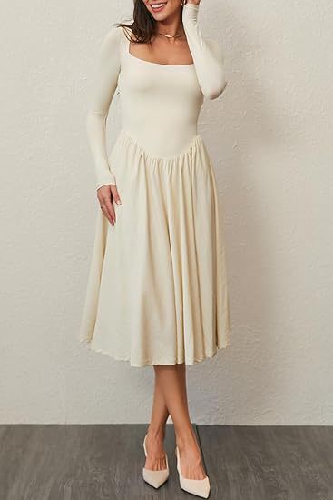 Damen Elegantes Langarm-Sommerkleid Echo Archiv