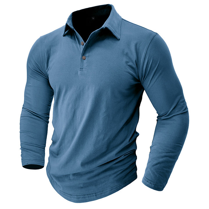 Herren Langarm-Polohemd aus hochwertigem Baumwollmix mit eleganter Knopfleiste Echoarchiv