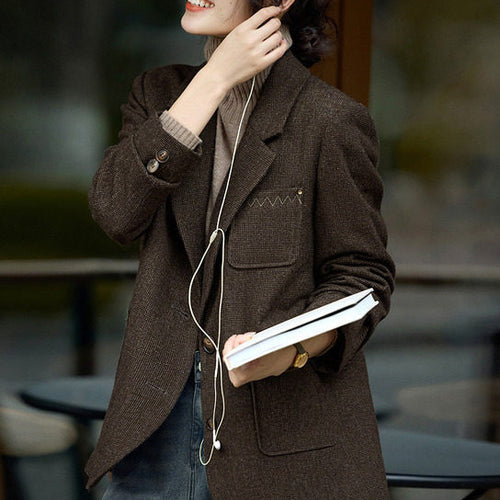 Damen Modern geschnittener Blazer mit strukturiertem Stoff Echoarchiv
