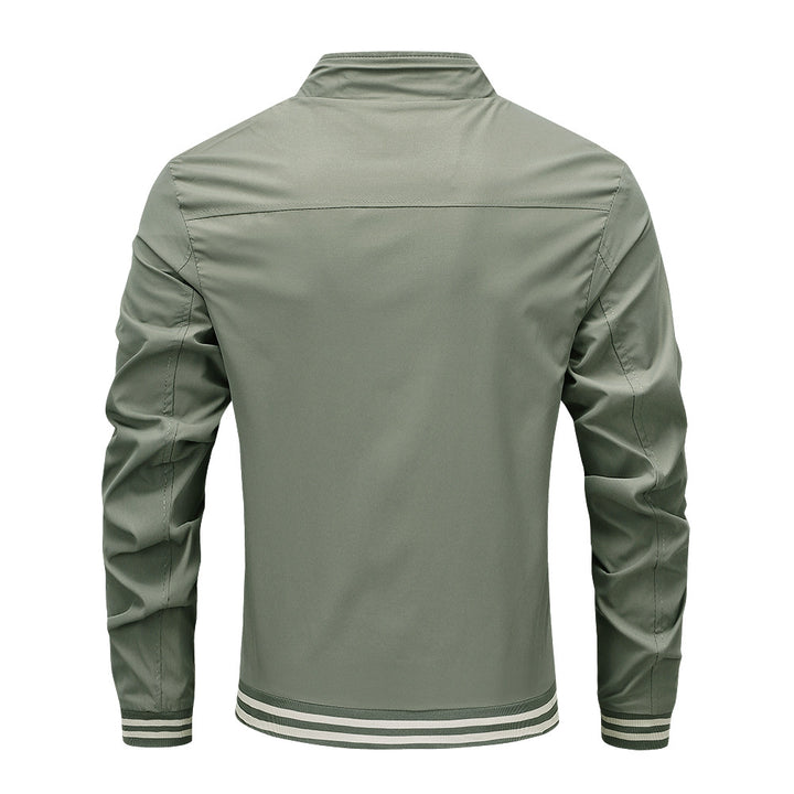 Herren sportliche Übergangsjacke mit gestreiftem Kragen Echoarchiv
